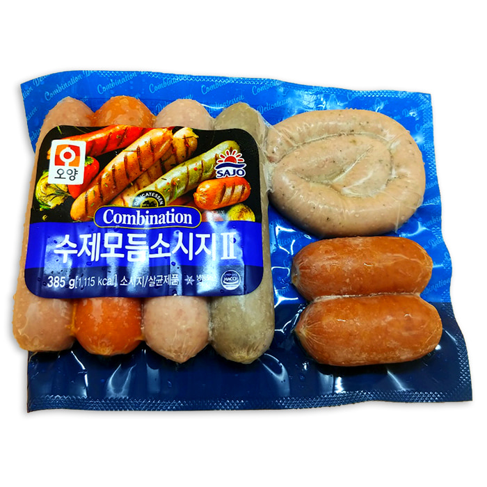 사조오양 냉동 수제모듬 소시지 II 385g x 3개 후랑크 햄 바베큐