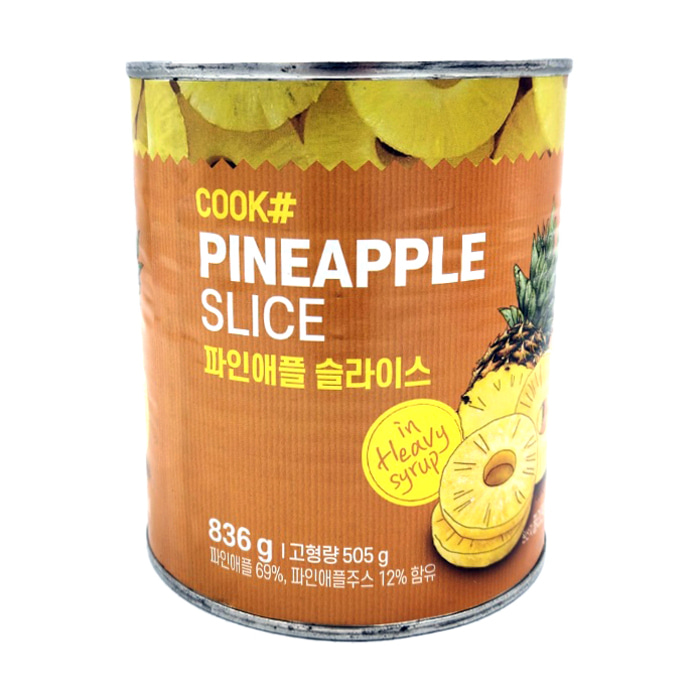 쿡샵 파인애플 슬라이스 캔 836g 과일 통조림 칵테일 디저트