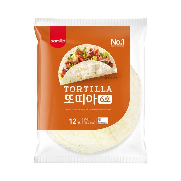 삼립 냉동 밀 또띠아 6호 (252g x 20개입) 또르띠아 스낵랩 타코 부리또