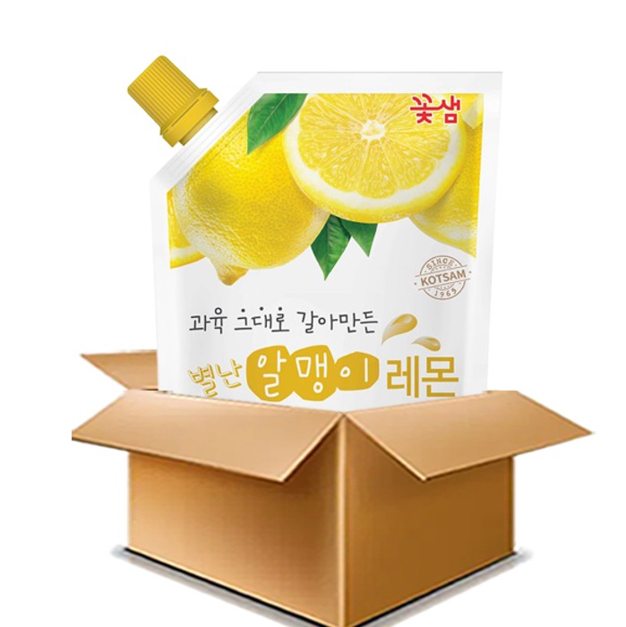 꽃샘 별난알맹이 레몬 (1kg x 8개입) 카페 스무디 에이드 드레싱 액상차 향긋 달콤