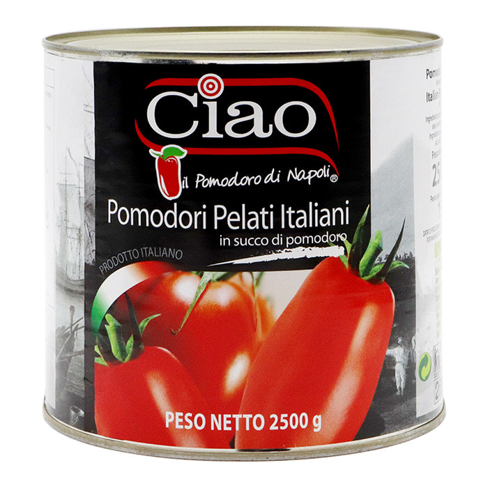 챠오 이탈리아산 토마토홀 박스 (2.5kg x 6개) 파스타 스파게티 소스