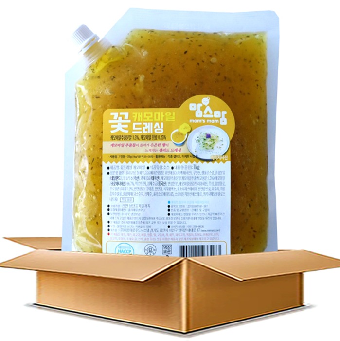 맘스맘 꽃드레싱 캐모마일 (1kg x 3개) 샐러드 디저트 시럽 무설탕